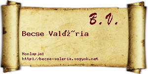 Becse Valéria névjegykártya